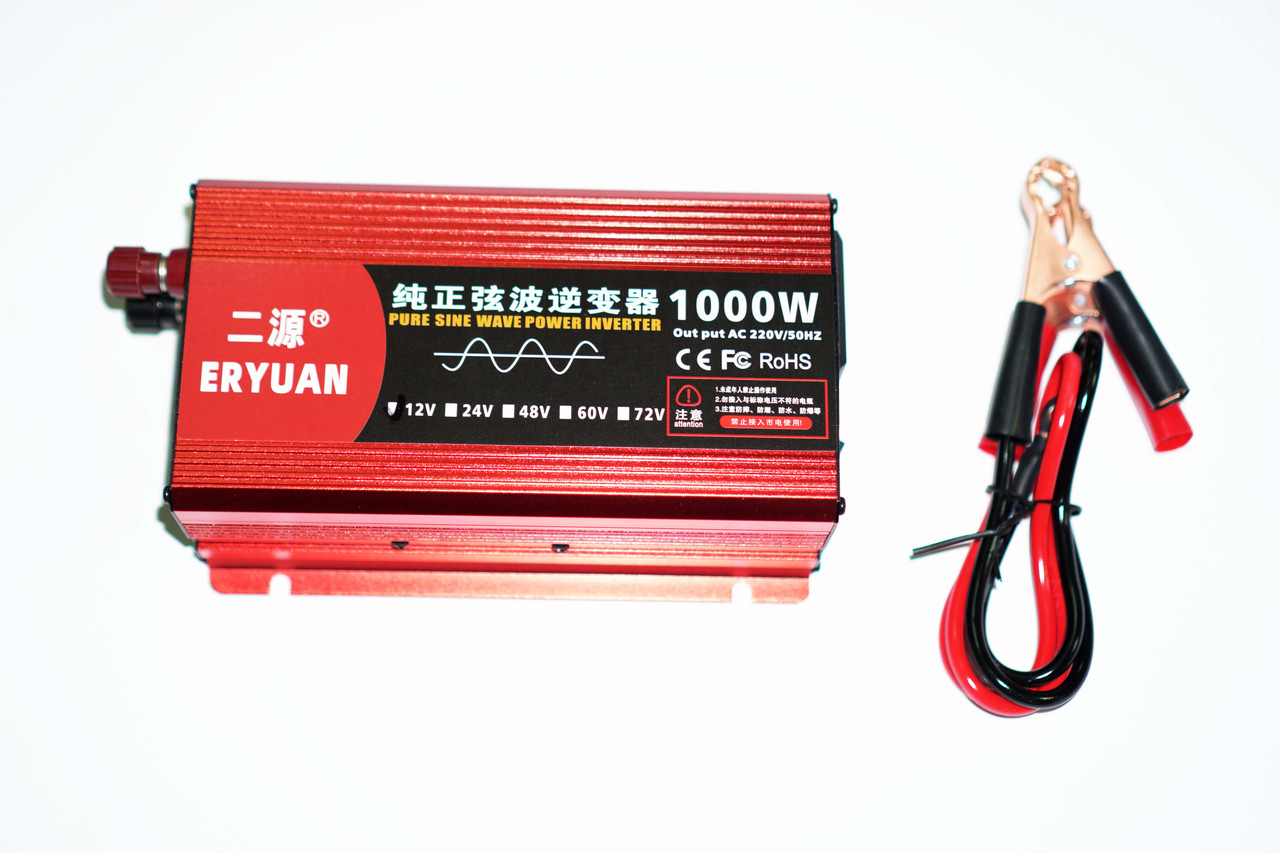 Інвертор перетворювач 12-220V 1000W з чистою синусоїдою підходить для газового котла