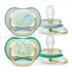 Пустушка Philips Avent ultra air Нічна 0-6 місяців 2 шт. (Авент) SCF376/18