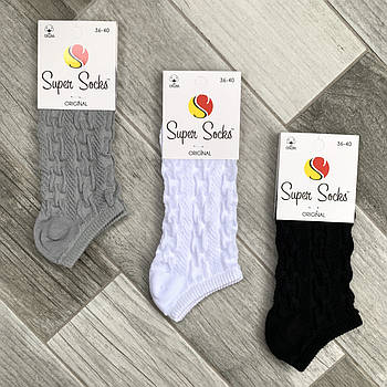 Шкарпетки жіночі бавовна сітка короткі ажурні Super Socks, арт 017, асорті 174, розмір 36-40, 017