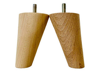 Конусні меблеві дерев'яні ніжки скошені натуральний бук без покриття