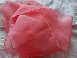 Найтонша стрічка із Шифону (натуральний шовк), колір — рожевий. Ширина 2 см. Ціна вказана за 1.3 м