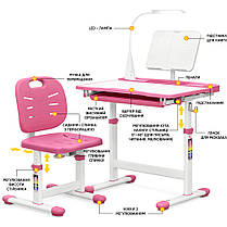 Комплект дитяча парта і стілець для дівчинки Evo-Kids Evo-17 Ergo PN, фото 3