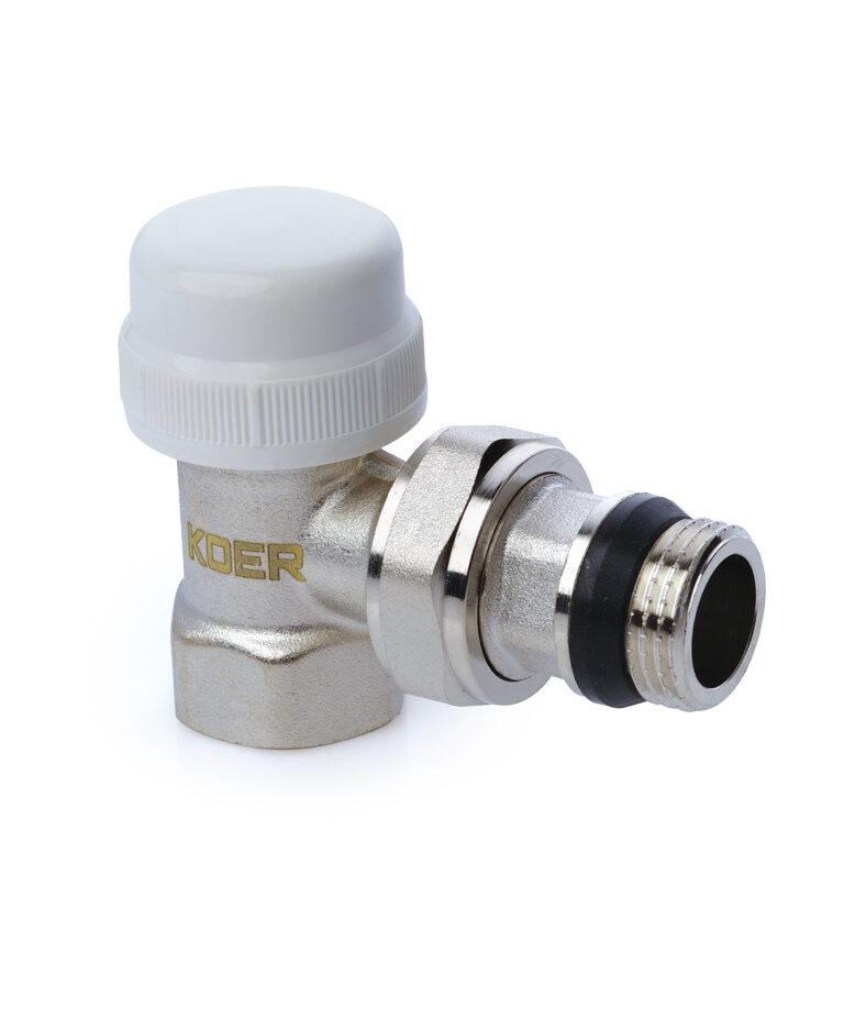 Кран термостатичний кутовий із системою  «АНТИПРОТЕЧКА» 1/2х1/2