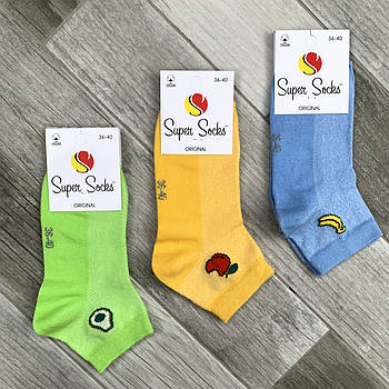 Шкарпетки жіночі бавовна сітка короткі Super Socks, арт 002, асорті 093-1, розмір 36-40, 002