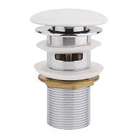 Донний клапан для раковини Qtap F0081 70х70х110 мм White з переливом