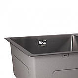 Мийка для кухні з двома чашами інтегрована Lidz Handmade H7843 (LDH7843BPVD45586) Brushed Black PVD, фото 4