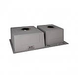 Мийка для кухні з двома чашами інтегрована Lidz Handmade H7843 (LDH7843BPVD45586) Brushed Black PVD, фото 5