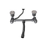 Мийка для кухні з двома чашами інтегрована Lidz Handmade H7843 (LDH7843BPVD45586) Brushed Black PVD, фото 8