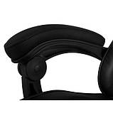 Ігрове комп'ютерне крісло Malatec Чорне - Геймерське крісло з підставкою для ніг Malatec, фото 9