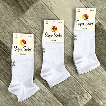 Шкарпетки жіночі демісезонні бавовна Super Socks, арт 002, розмір 36-40, білі, 002