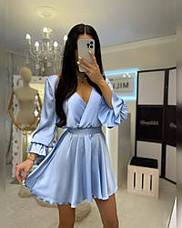 Шовкове плаття з відкритою спиною та верхом на захід із гумкою на талії (р. 42-46) 20PL4043r