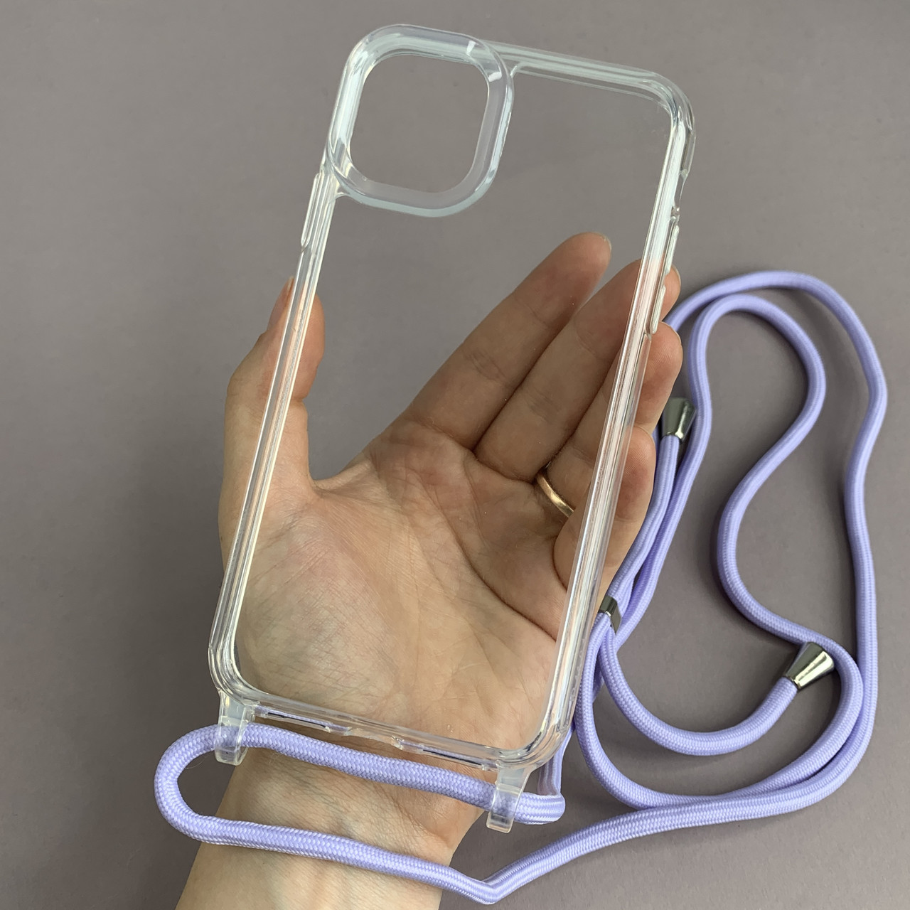 Чехол для Apple iPhone 11 прозрачный чехол с цветным шнурком на телефон айфон 11 бузковий q4f