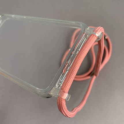 Чехол для Apple iPhone 11 прозрачный чехол с цветным шнурком на телефон айфон 11 рожевий q4f, фото 3