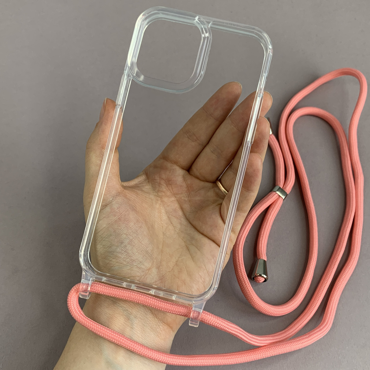 Чехол для Apple iPhone 12 прозрачный чехол с цветным шнурком на телефон айфон 12 рожевий q4f