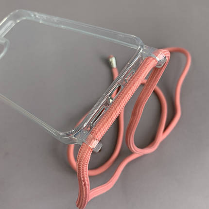 Чехол для Apple iPhone 12 прозрачный чехол с цветным шнурком на телефон айфон 12 рожевий q4f, фото 3