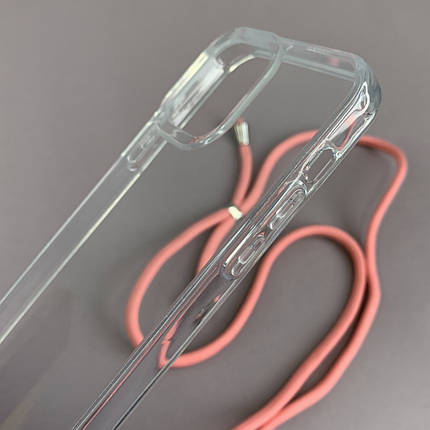 Чехол для Apple iPhone 12 прозрачный чехол с цветным шнурком на телефон айфон 12 рожевий q4f, фото 2