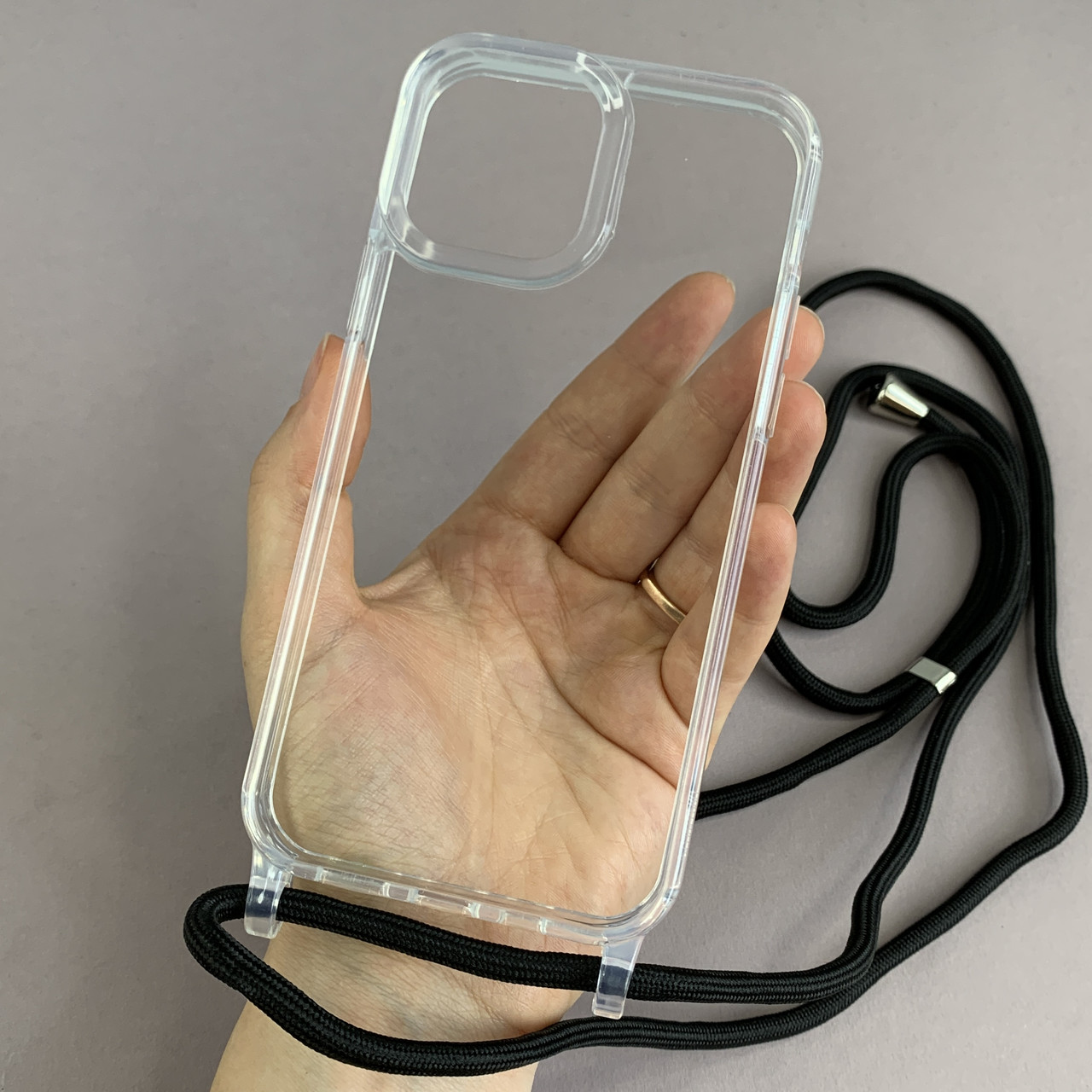 Чехол для Apple iPhone 12 прозрачный чехол с цветным шнурком на телефон айфон 12 чорний q4f