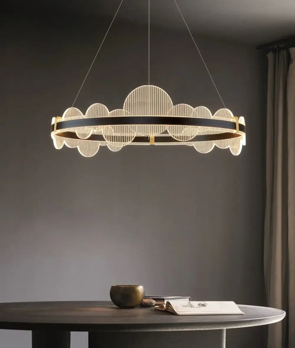 Світлодіодна Led-люстра Ореол PJ913 (80см) Чорна