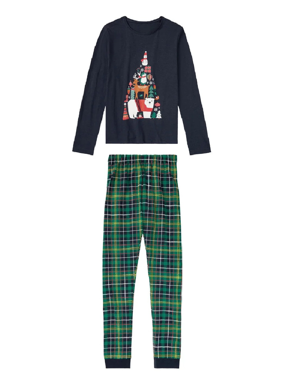 Піжама дитячий трикотаж з новорічним принтом