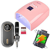 Лампа S10 + фрезер JF-603 - набір на акумуляторі для майстра манікюру 2в1, RD-55