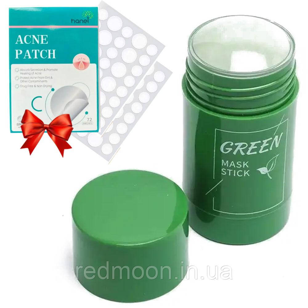 Маска стік для чищення пор + Патчі від прищів та акне Acne Patch / Глиняна маска від чорних цяток, фото 1