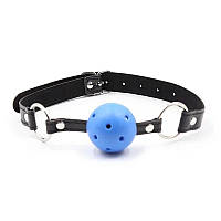 Синій повітропроникний кляп Breathable Ball Gag kitty.in.ua