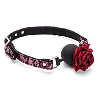 Кляп силіконовий Roses Silicone Ball Mouth Gag Pink kitty.in.ua