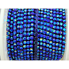 Стразовий ланцюг SS6 (2мм) з переливом синя (10ярдів)