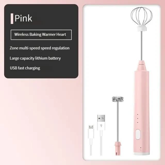 Портативний електричний бездротовий міксер на акумуляторі USB віночок для збивання