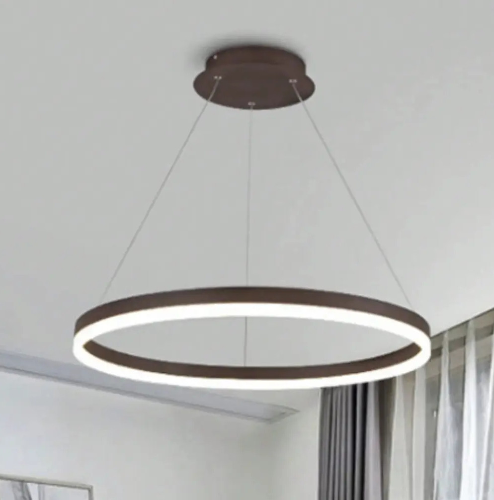 Світлодіодна Led-люстра Коло PJ812 (80см) Коричнева