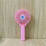Вентилятор ручний акумуляторний MINI FAN портативний мініфан на 16850 колір тільки рожевий, фото 4