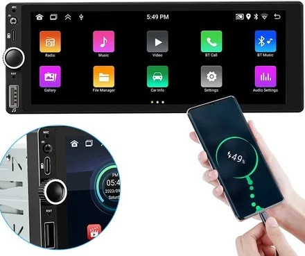 1din Автомагнітола 6287A Android 4/64Gb 6,9" Экран/ GPS/ WiFi