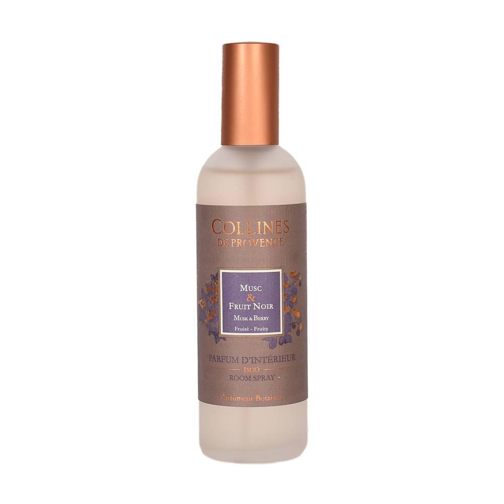 Аромат для дому, Аромаспрей Мускус і ягоди, інтер'єрні парфуми Collines de Provence, 100 мл