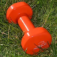 Гантель вінілова PowerPlay 1 кг. PP_4103 Помаранчева (1шт.), фото 2