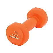 Гантель вінілова PowerPlay 1 кг. PP_4103 Помаранчева (1шт.), фото 8