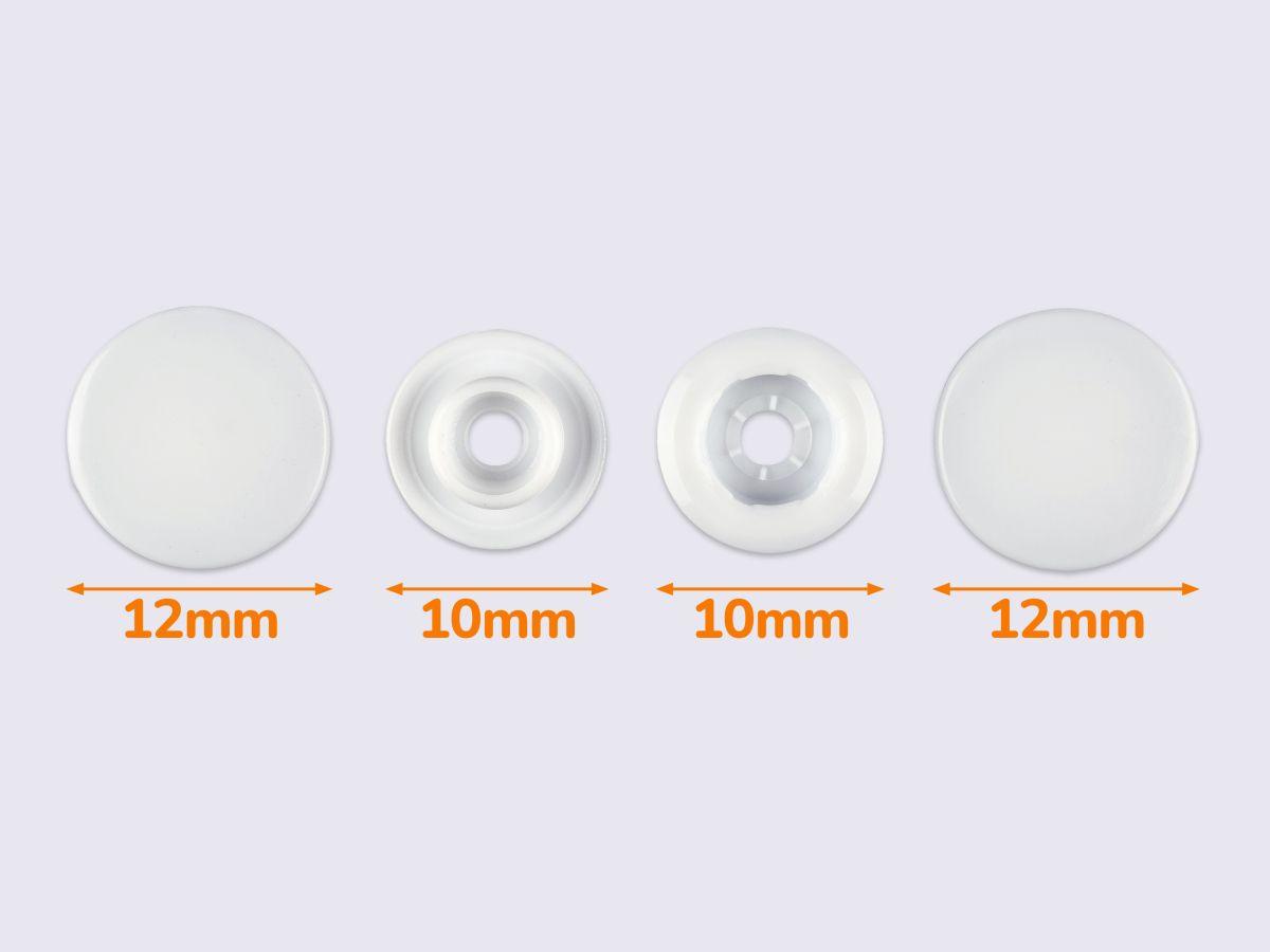 Кнопки пластикові KAM круглі Т-5 білі B3 (1000 шт), фото 1