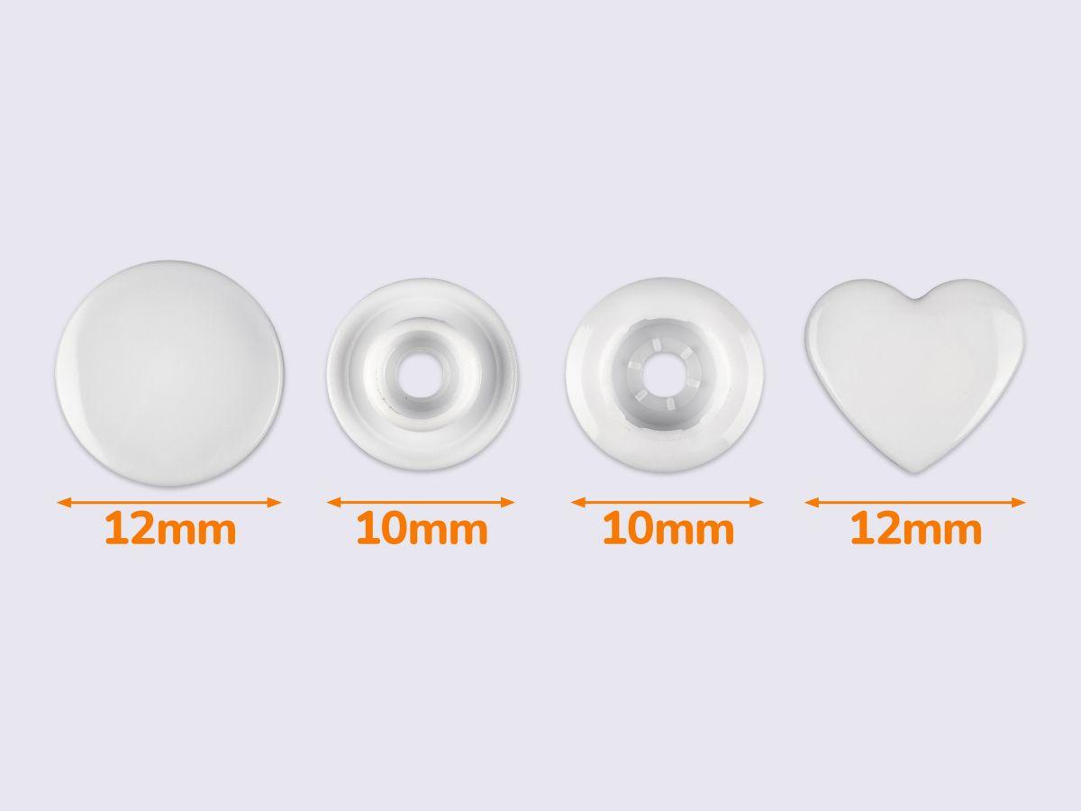 Кнопки пластикові KAM-СЕРЦЕ білі B3 (1000 шт), фото 1