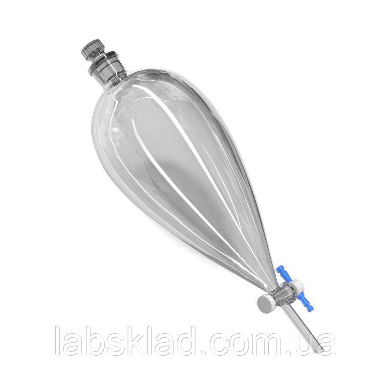 Воронка ділильна 125 мл ВД-3 грушоподібна з тефлоновим краном, фото 1