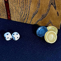 Нарди дерев'яні на подарунок Тризуб 48×24см з епоксидною смолою, фото 5