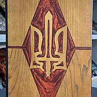 Нарди дерев'яні на подарунок Тризуб 48×24см з епоксидною смолою, фото 4