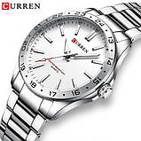 Чоловічий кварцовий годинник Curren 8452 Silver-White з металевим браслетом, фото 8