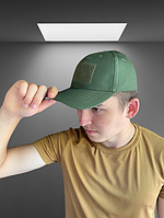 Армійський картуз-бейсболка олива з липучкою під шеврон