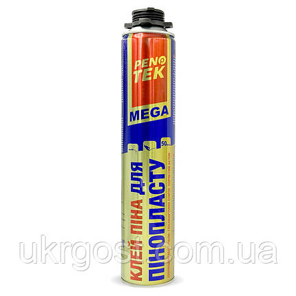 Клей-піна для пінопласту Penotek MEGA 750 мл, фото 1