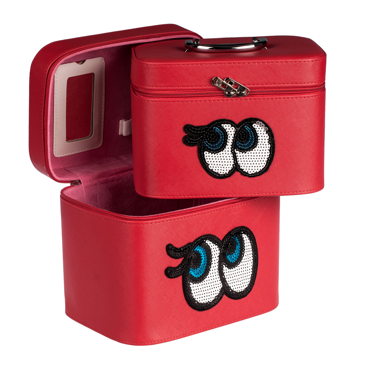 Косметички "милі очі", 2 в 1, червона, фото 1