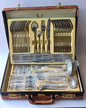 Набір столових приладів в золоті Limited Edition LV-1004 на 72 предмети