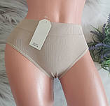 Жіночі трусики мікрофібра на основі бавовни рубчик 42-48р 4 кольори, фото 2
