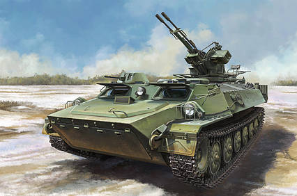 МТ-ЛБ із ЗУ-23-2. Збірна модель у масштабі 1/35. TRUMPETER 09618, фото 1
