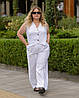 Жіночий брючний костюм, жилет та штани льон Білий, фото 9