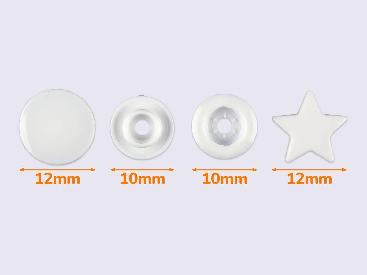 Кнопки пластикові KAM - ЗІРКА білі B3 (1000 шт), фото 1