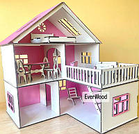 Дитячий ляльковий будиночок EverWood з меблями 32Х32Х35см